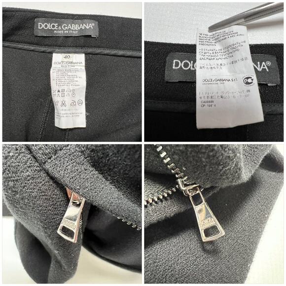 DOLCE & GABBANA Stretch Viscose Side Ankle Zip Skinny Pants SIZE 27 ITALY 40 - Picture 3 of 12